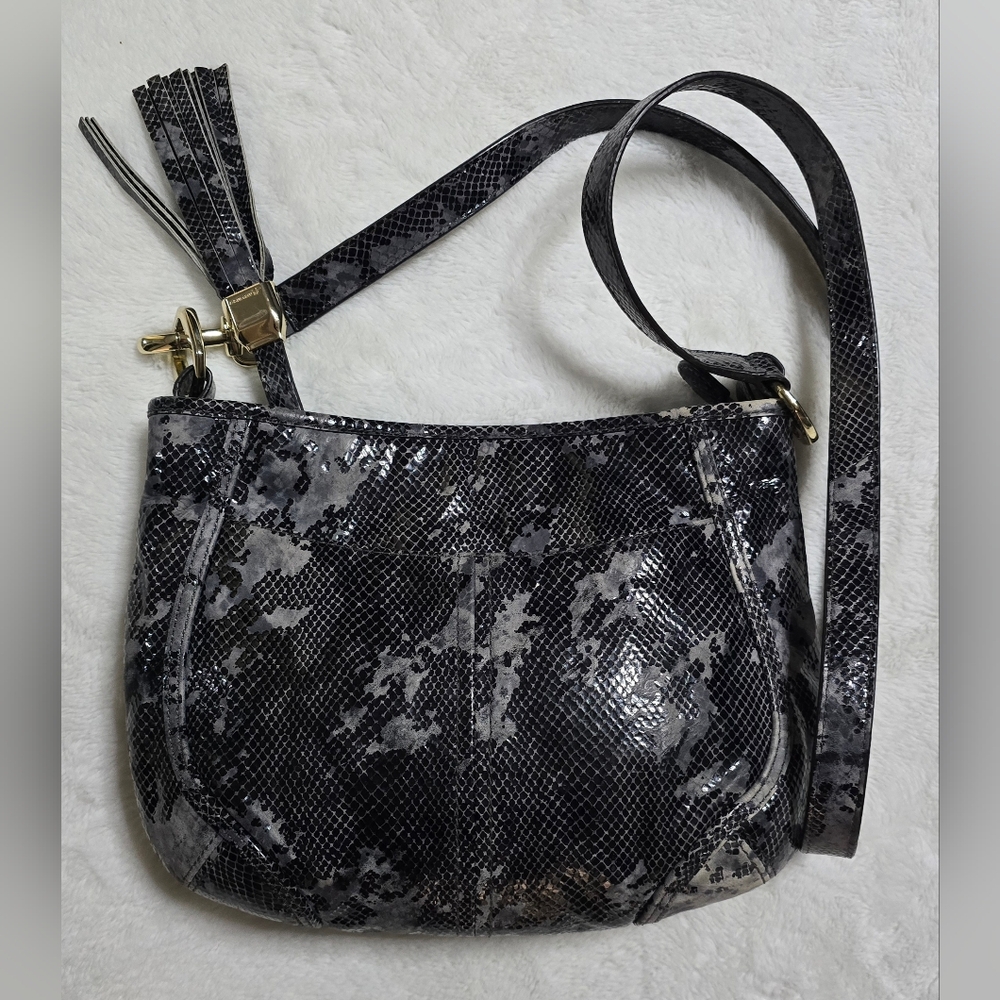 B.Makowsky Crossbody Purse Snakeskin Leather Shoudler Bag B Makowsky Tote